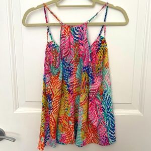 Lilly Pulitzer silk racer back tank top, size M